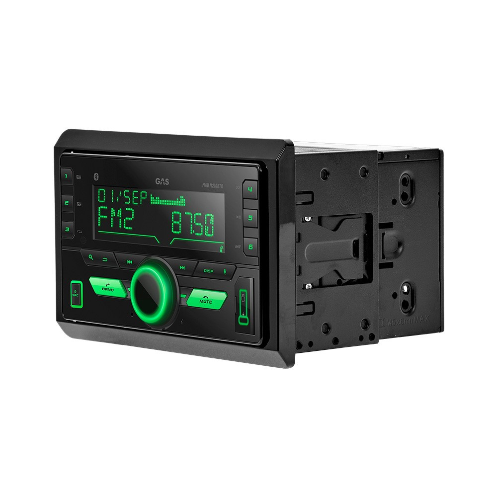 GAS MAD M210-BTR, 2-DIN-Autoradio mit Bluetooth und 2 Paar Vorverstärkerausgängen