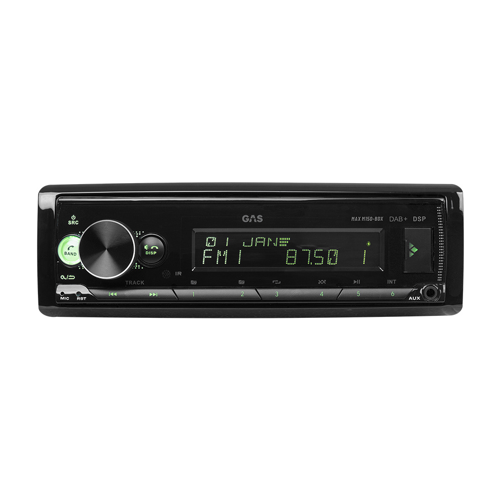 GAS MAX M150-BDX Autoradio mit Bluetooth, DAB, 32-Bit-DSP und 3 Paaren (4V) Vorverstärkerausgängen