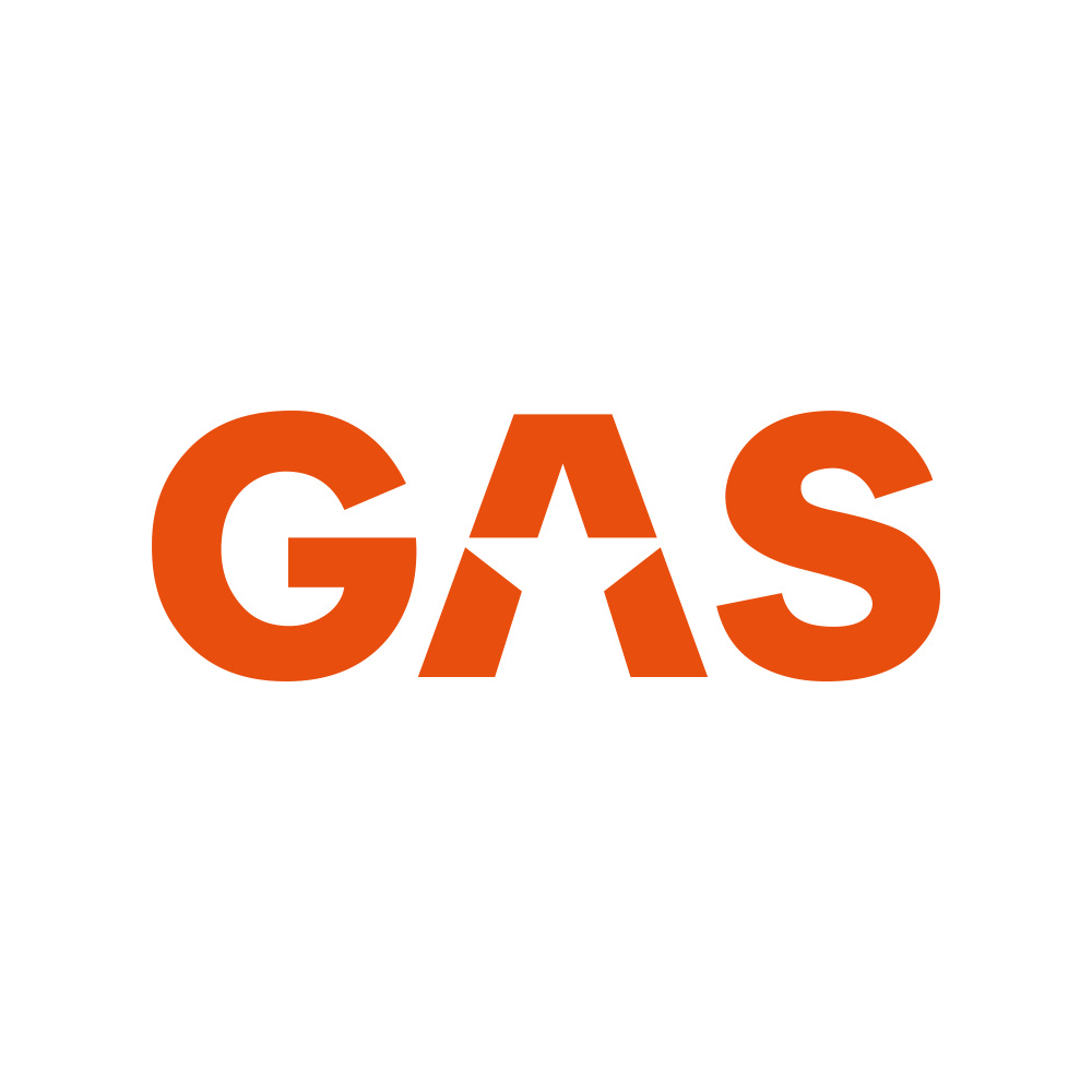 GAS Aufkleber 23x8cm, orange
