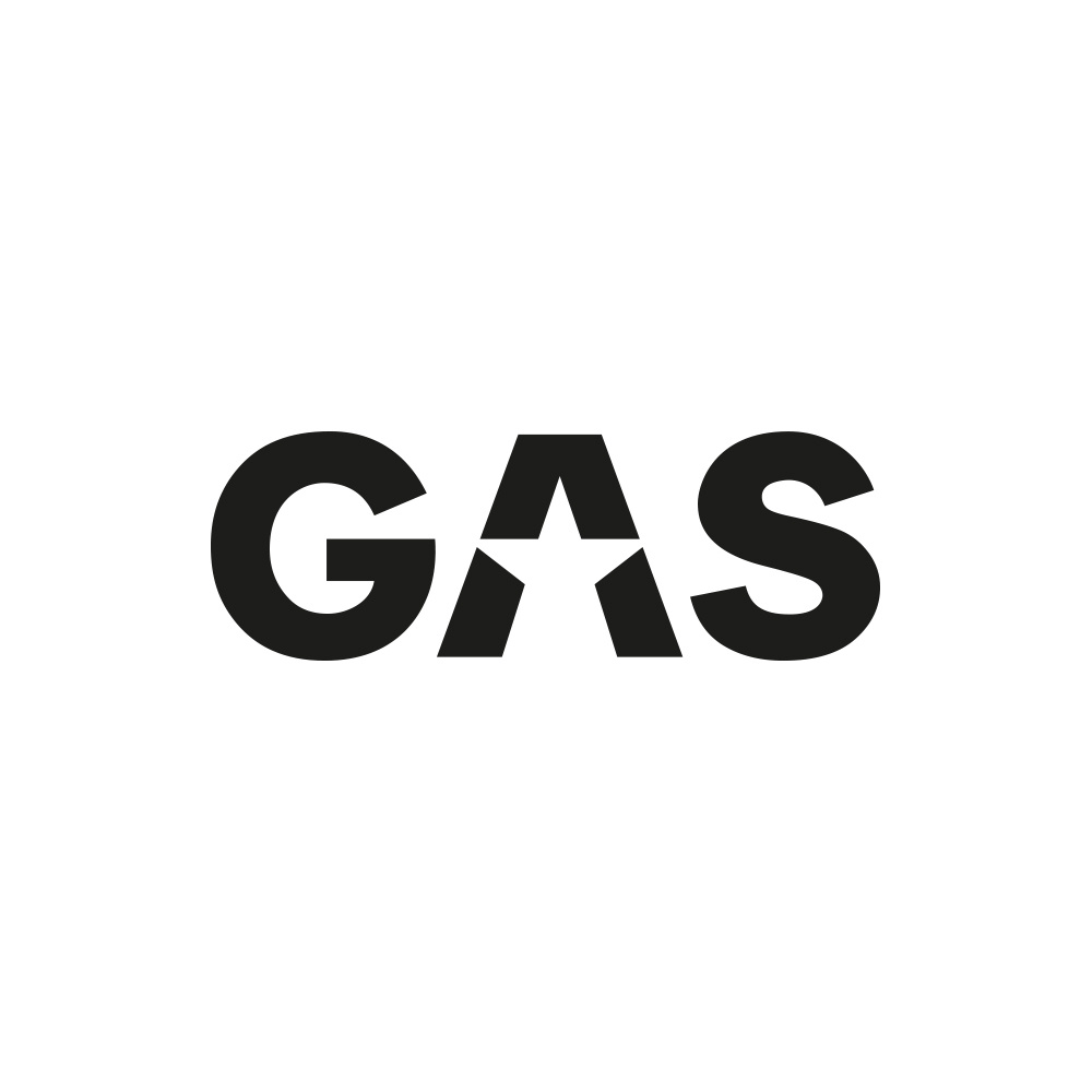 GAS Aufkleber 16x5.5cm, schwarz