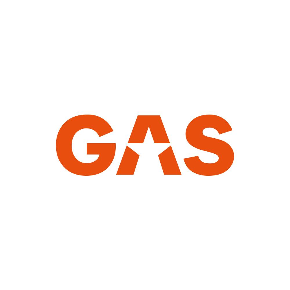 GAS Aufkleber 16x5.5cm, orange