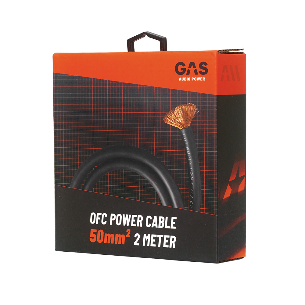 GAS MAX schwarzes OFC-Stromkabel 50mm², 2 Meter