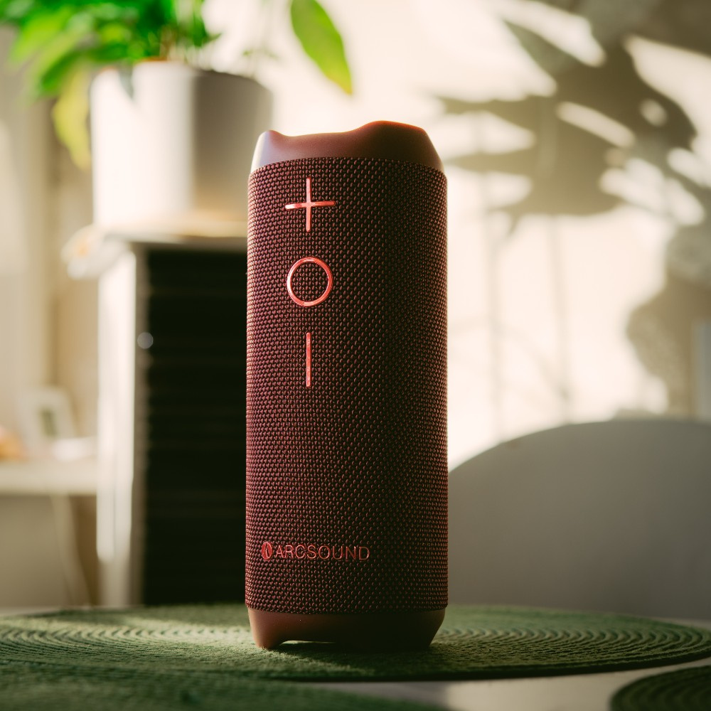 Arcsound EDGE Ruby Red leistungsstarker tragbarer Lautsprecher mit Bluetooth