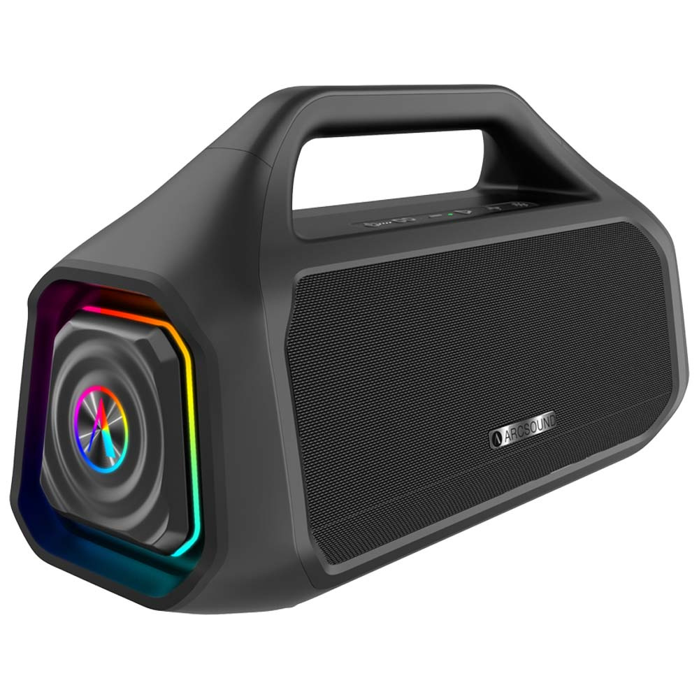 Arcsound STEAM leistungsstarker tragbarer Partylautsprecher mit Bluetooth, schwarz