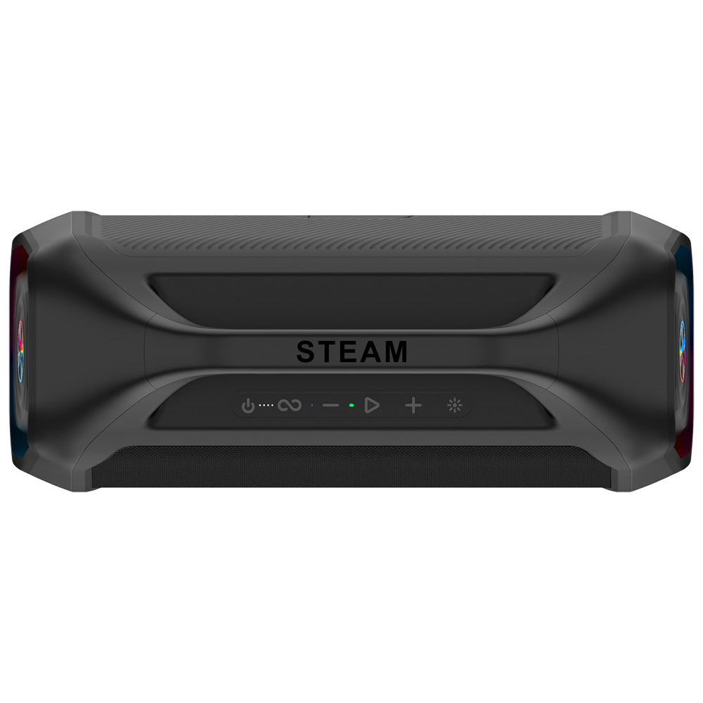 Arcsound STEAM leistungsstarker tragbarer Partylautsprecher mit Bluetooth, schwarz