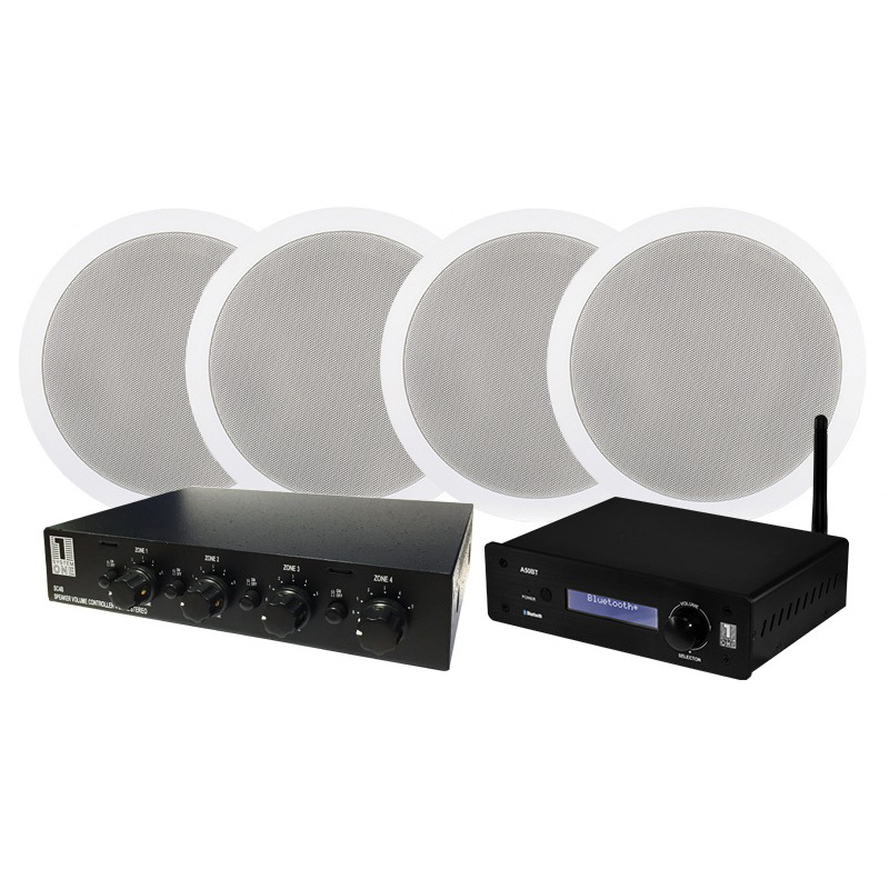 System One A50BT mit 2 Paar IC820 + SC4B-Lautsprecherumschalter