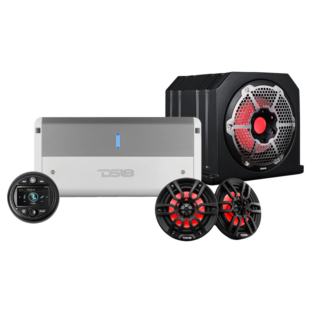 Maritimes Komplettpaket mit AMR30D, Lautsprechern, Endstufe & Bassbox