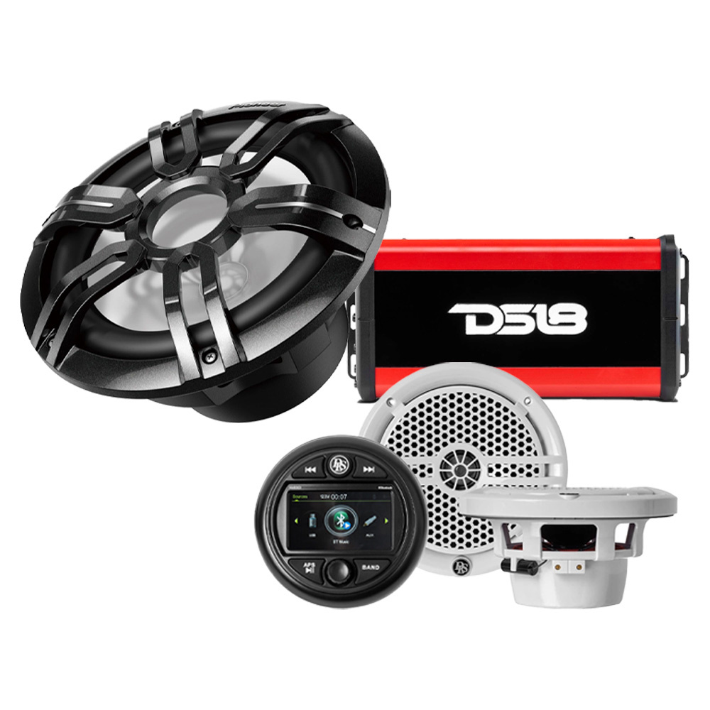 Marine-Paket mit Marine-Stereo, Bass, Endstufe & Lautsprechern