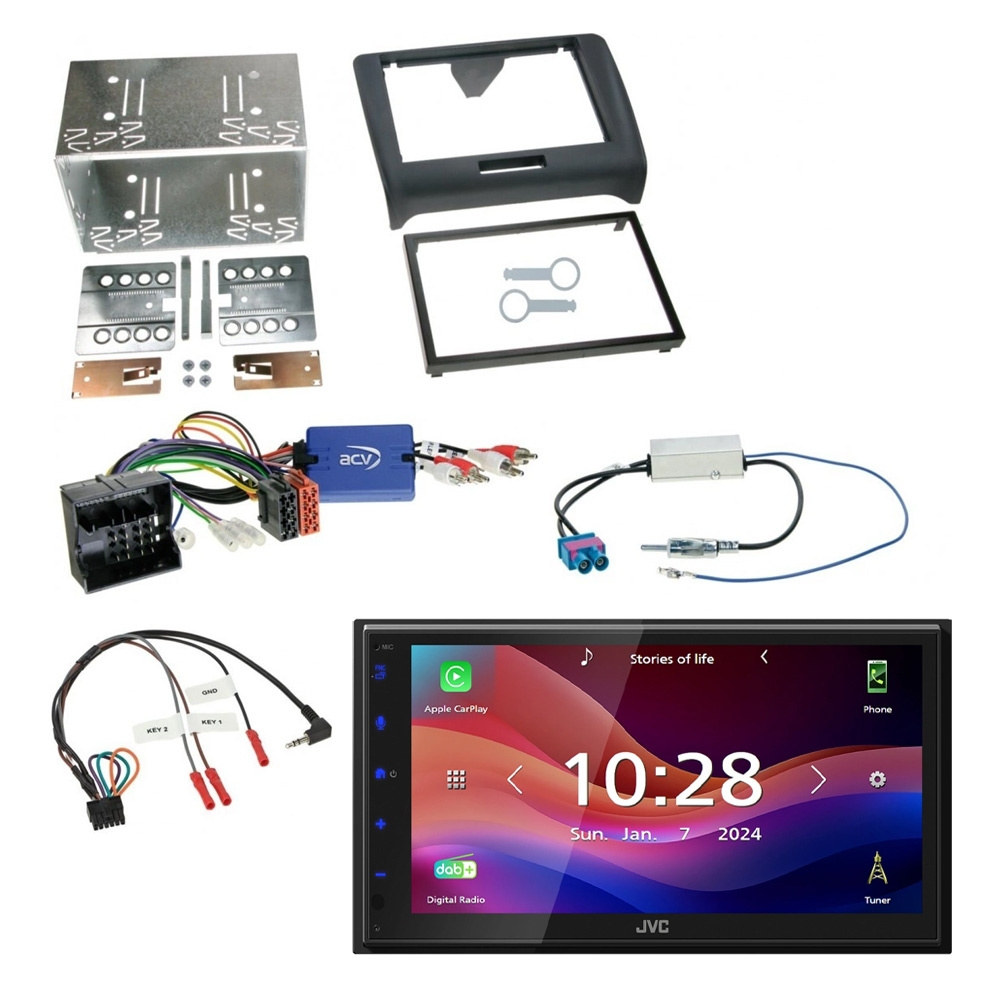 JVC KW-M695DBW Auto-Stereo-Paket für Audi TT 2006-2014