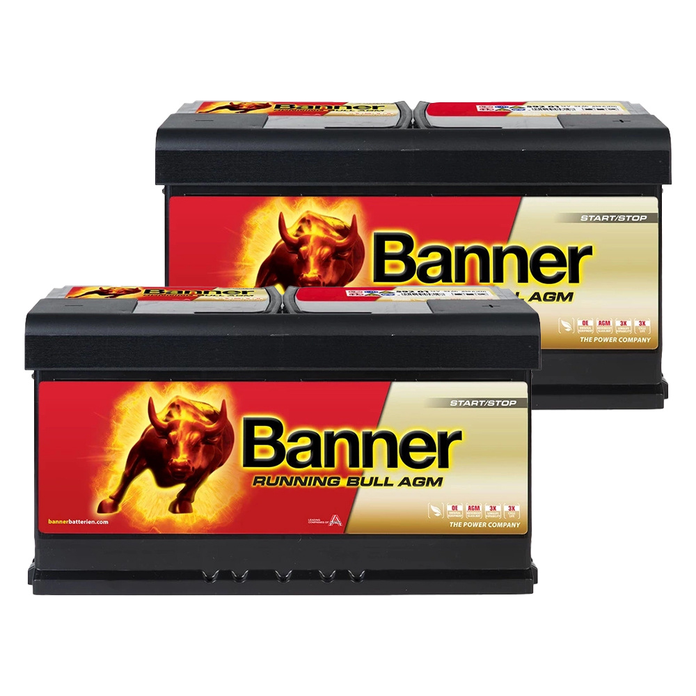 Batteriepaket, 2 Stück Banner 95Ah AGM