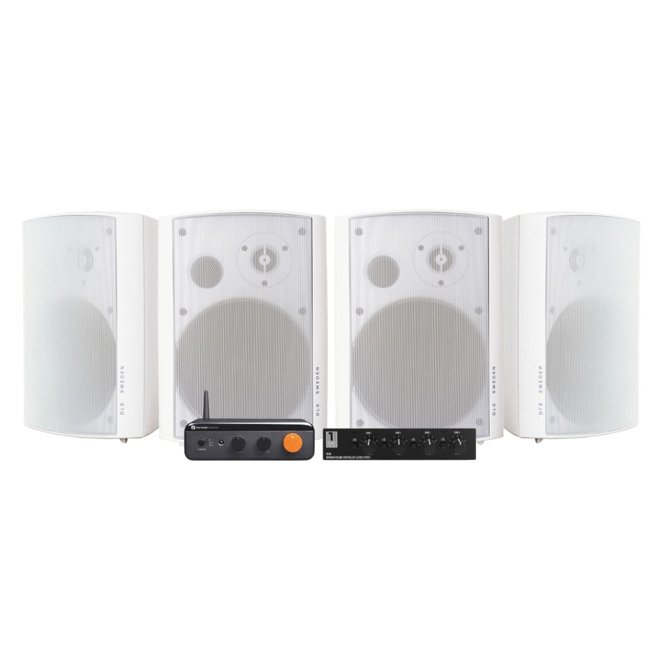 2 Paar DLS MB6i in Weiß mit Fosi Audio BT20 Max, Multiroom-Paket