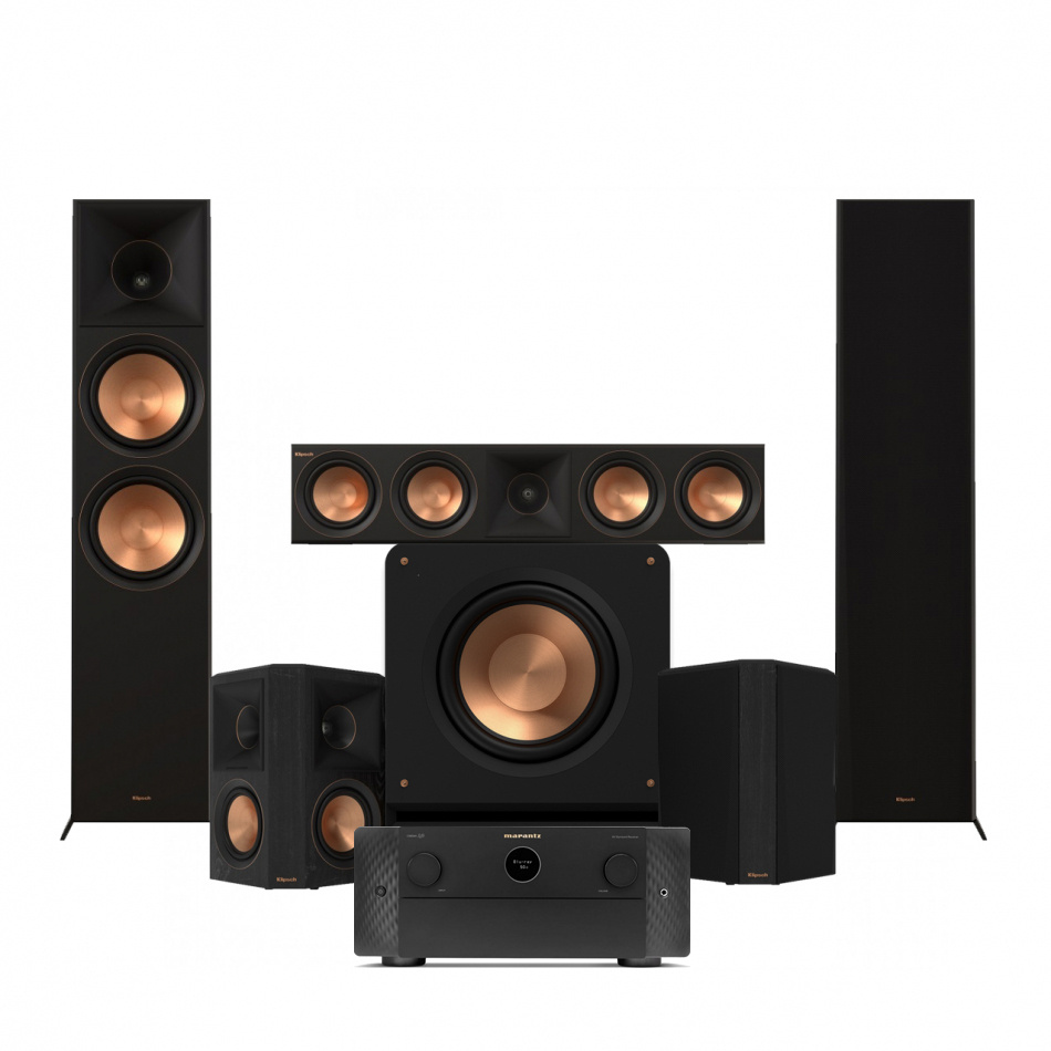 Marantz Cinema 40 & Klipsch Reference RP-8000F II 5.1 Heimkino-Paket, schwarz