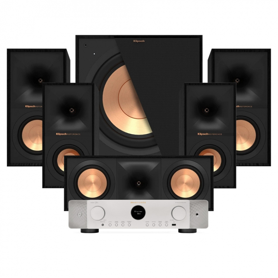 Marantz Cinema 70S & Klipsch Reference R-50M 5.1 Heimkino-Paket, schwarz