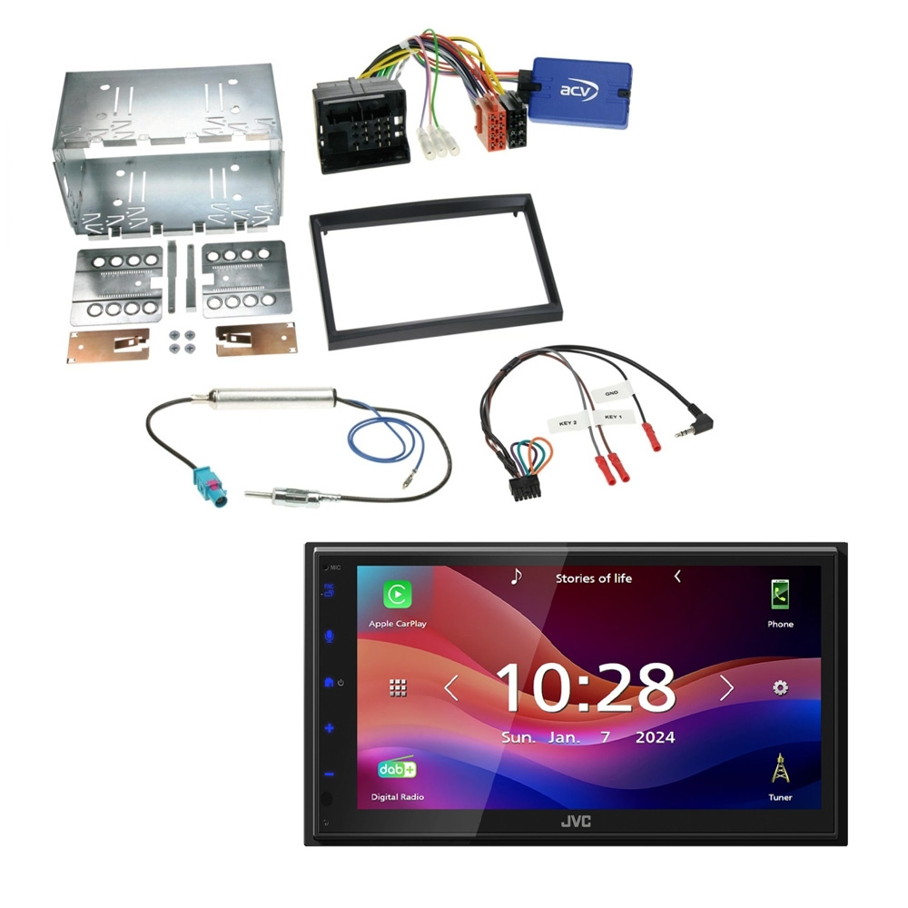 JVC KW-M695DBW Car-Audio-Paket für Citroen/Fiat/Peugeot/Toyota