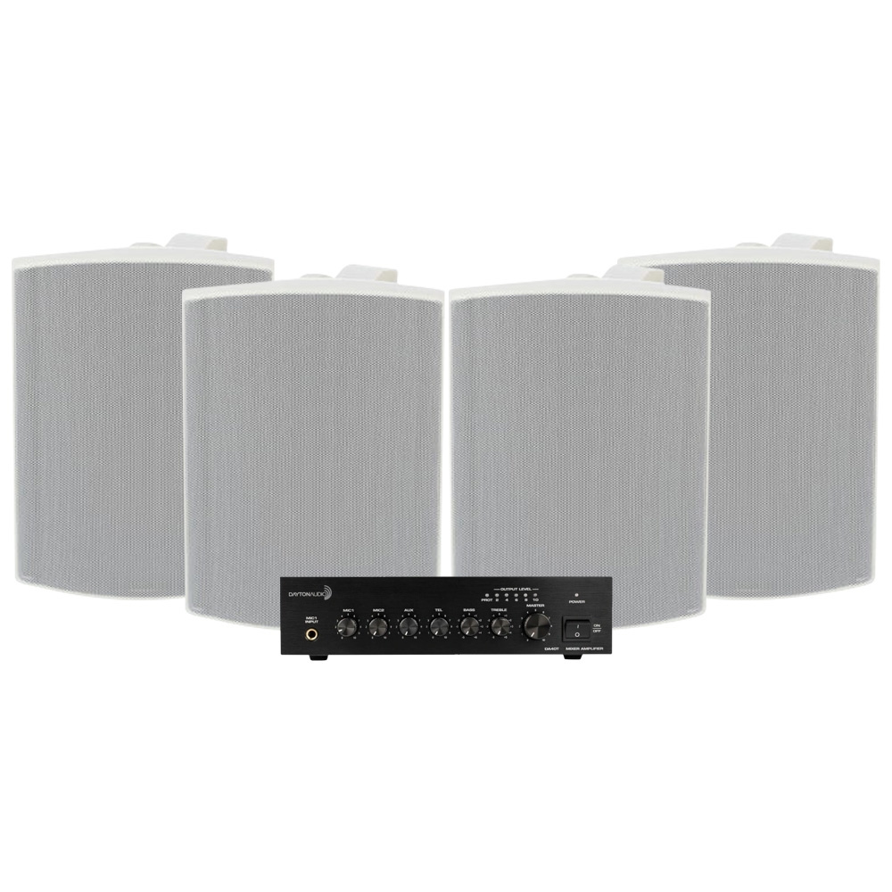 Dayton Audio DA40T mit 4 Stück Visaton WB16 in Weiß, kommerzielles 100V-Paket