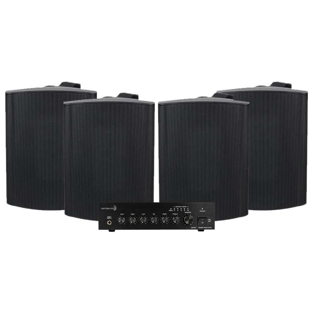 Dayton Audio DA40T mit 4 Stück Visaton WB16 in Schwarz, kommerzielles 100V-Paket