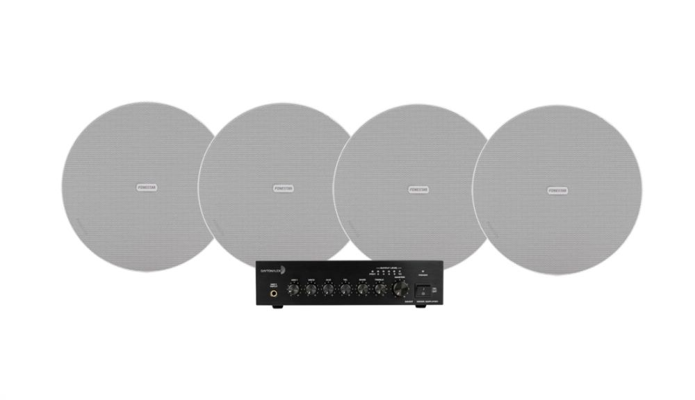 Dayton Audio DA40T mit 4 Fonestar Sky-6T, kommerzielles 100V-Paket