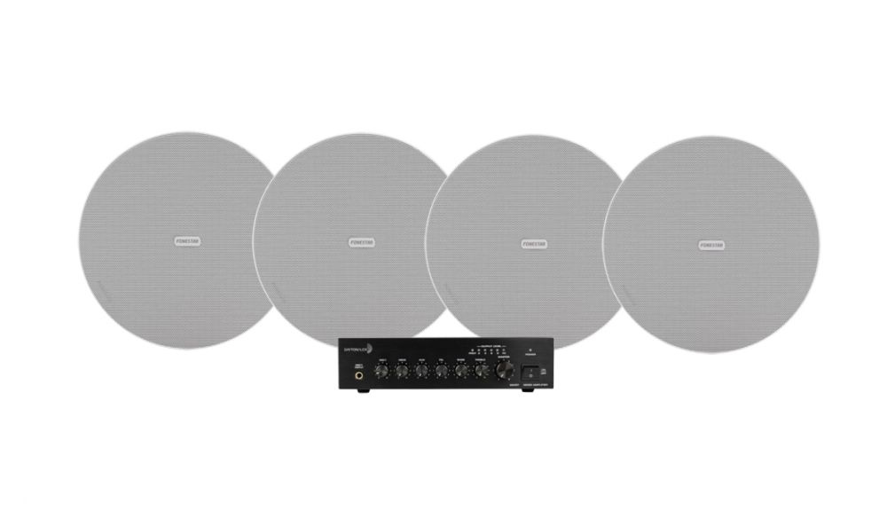 Dayton Audio DA40T mit 4 Stück Fonestar Sky-8T, kommerzielles 100V-Paket