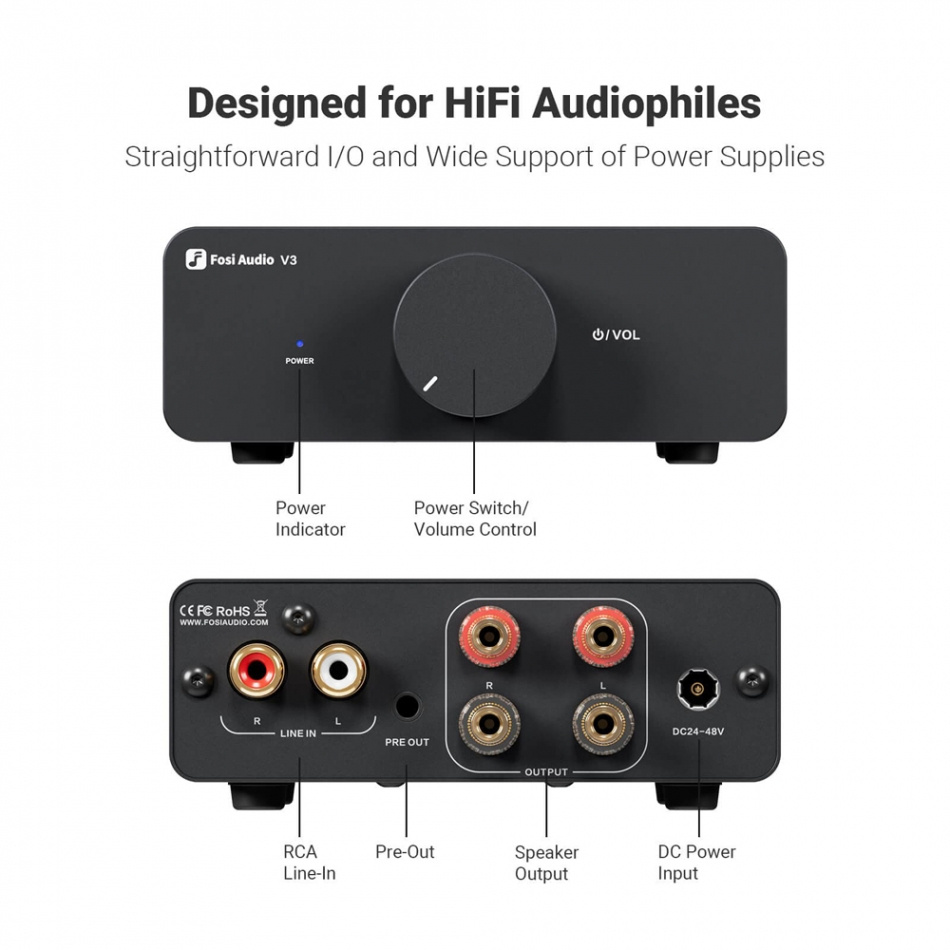 Dynavoice Definition DF-8II mit Fosi Audio V3 (48V), Stereopaket