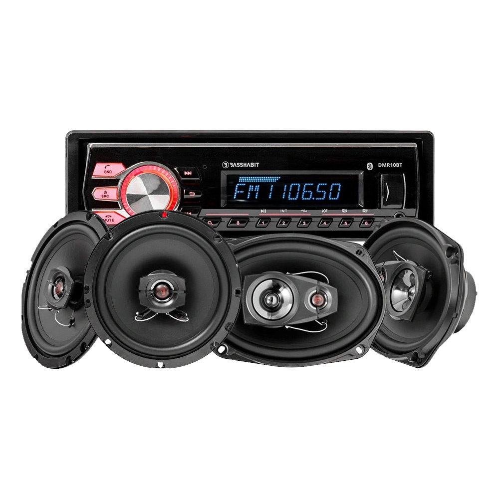 Bass Habit DMR10BT-Autolautsprecherpaket mit Rebel-Lautsprechern