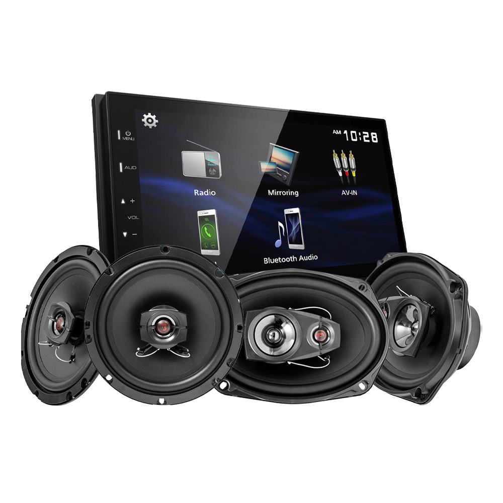 Kenwood DMX129BT & Bass Habit REBEL-Lautsprecher, Auto-Stereo-Paket