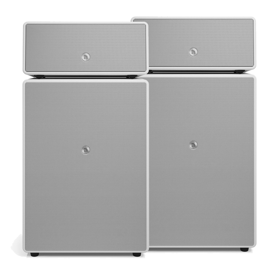 2er-Pack Audio Pro Drumfire II W Wi-Fi-Lautsprecher mit Google Cast & AirPlay 2, weiß