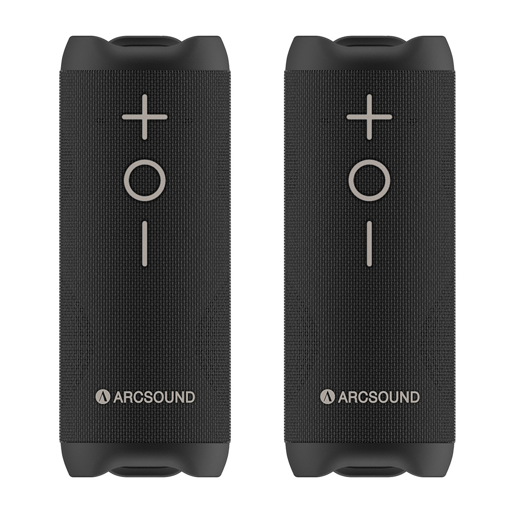 2er-Pack Arcsound EDGE Bluetooth-Lautsprecher, schwarz
