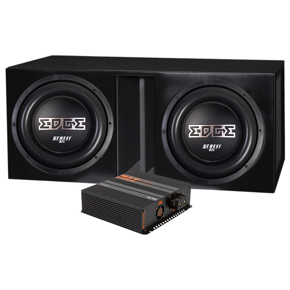 2er-Pack EDP122SPL-E3 im Bassreflexgehäuse mit MAX PA1-3000.1DZ2, 2x12 Basspaket