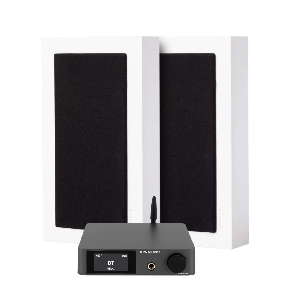 Dynavoice CA802BT & 2er-Pack DLS Flatbox Midi v2, Stereo-Set