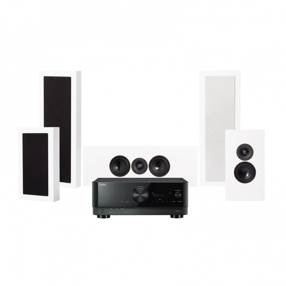 Yamaha RX-V6A & DLS Flatbox XL Heimkino-Set 5.0, weiß