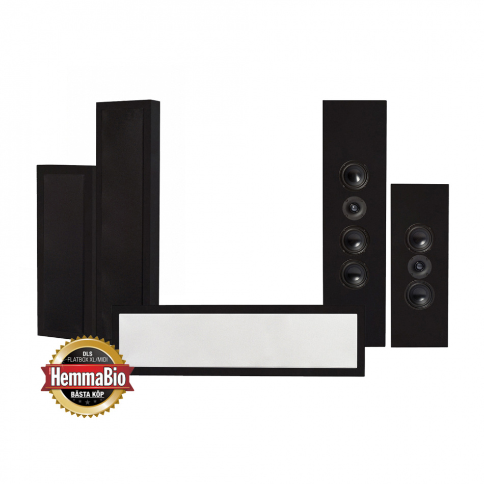 DLS Flatbox XXL On-Wall Lautsprecherpaket 5.0, schwarz