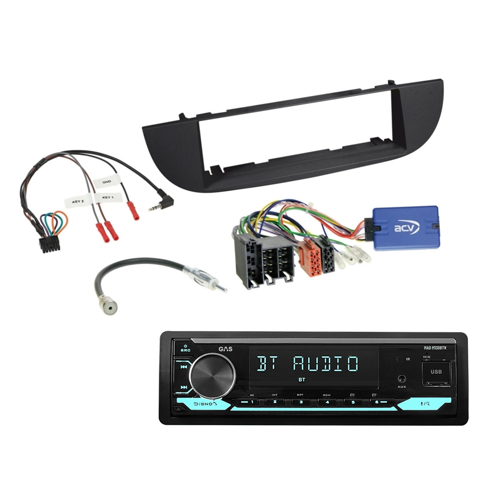 GAS MAD M130-BTN Autoradio-Set für Fiat 500 2007-2015
