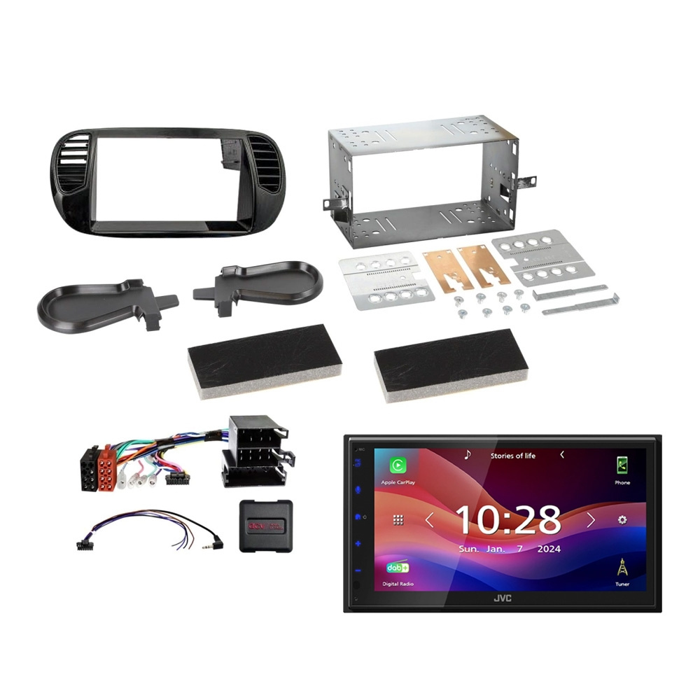 JVC KW-M695DBW Autoradio-Set für Fiat 500 2007-2015