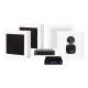 System One A50BT, SC4B & 2 Paare mattweißer DLS Flatbox Mini System One A50BT, SC4B & 2 Paare mattweißer DLS Flatbox Mini