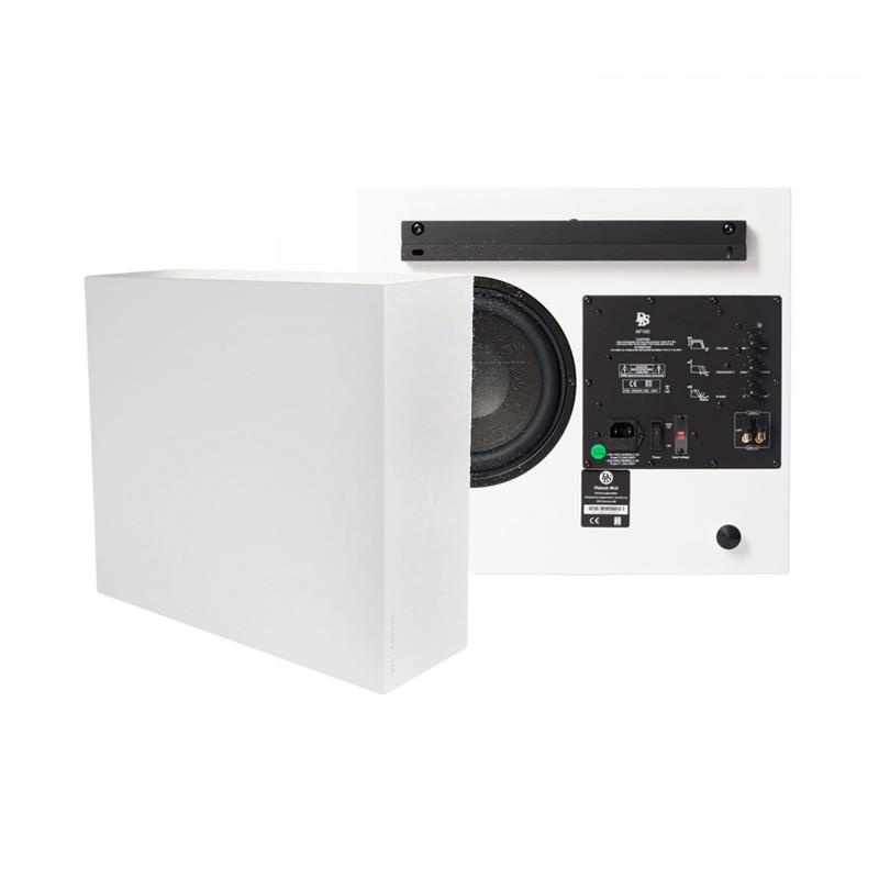 2er-Pack DLS Flatsub Midi aktivem Subwoofer zur Wandmontage, mattweiß