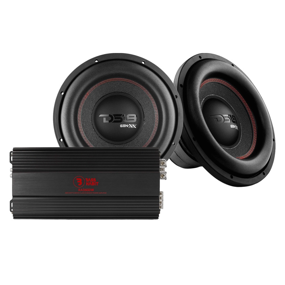 2er-Pack DS18 GEN-XX12.4DHE mit Bass Habit RA3600W, 2x12-Basspaket