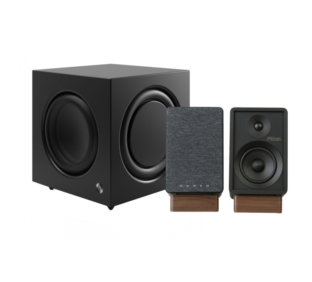 Onkyo GX-30ARC mit Audio Pro SW-10 aktivem 2.1 Lautsprecherpaket, schwarz