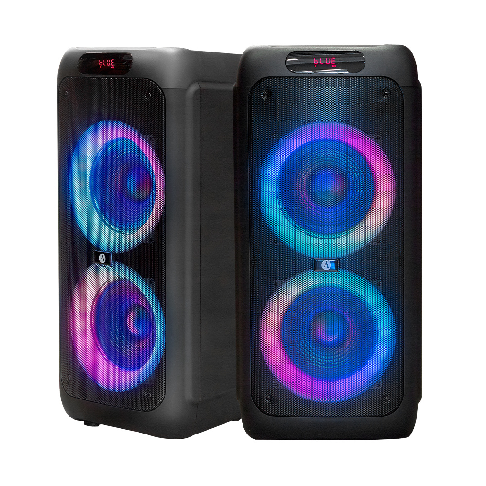 2er-Pack Arcsound HAZE (gen.2), Partylautsprecher mit drahtlosem Mikrofon und Bluetooth