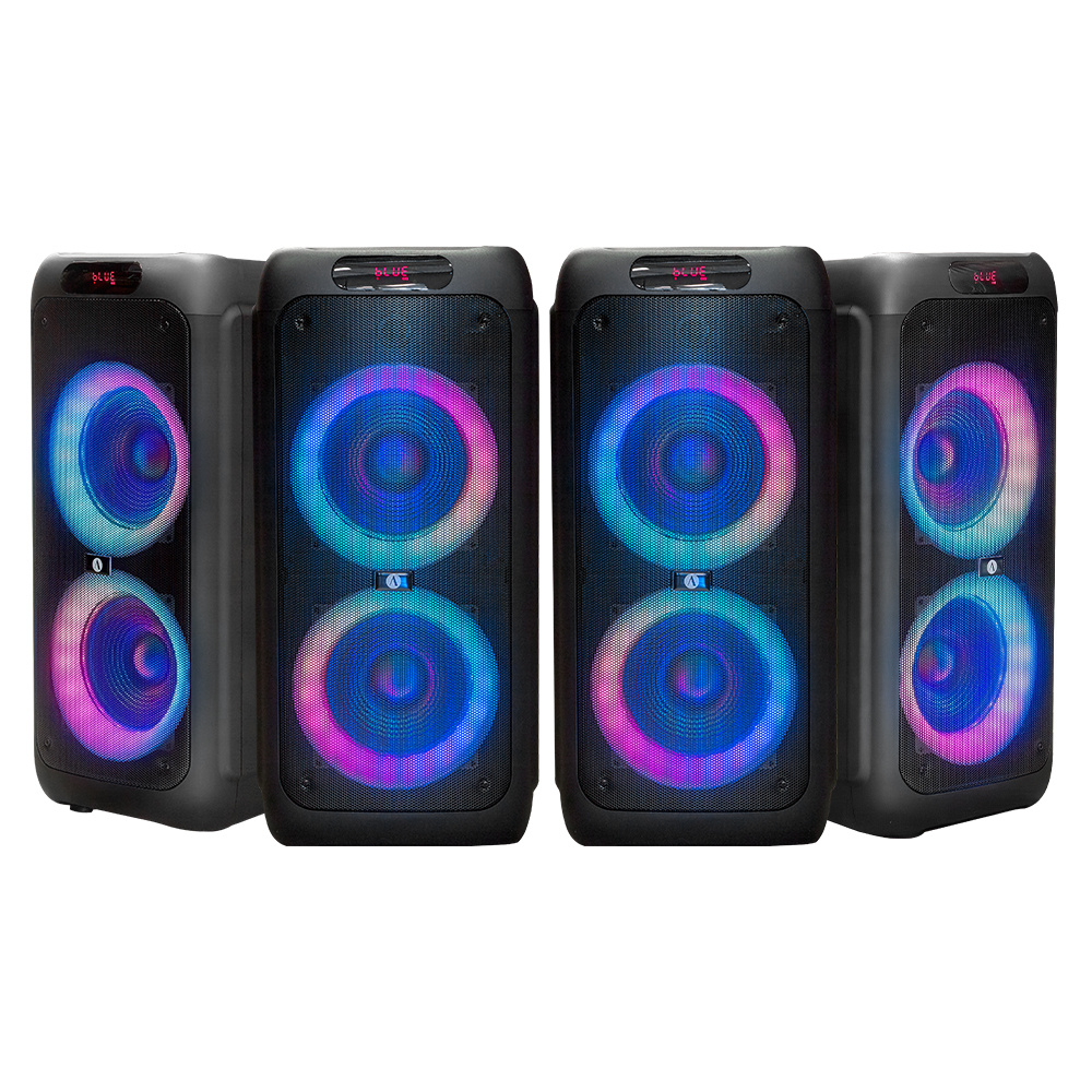 4er-Pack Arcsound HAZE (gen.2), Partylautsprecher mit drahtlosem Mikrofon und Bluetooth