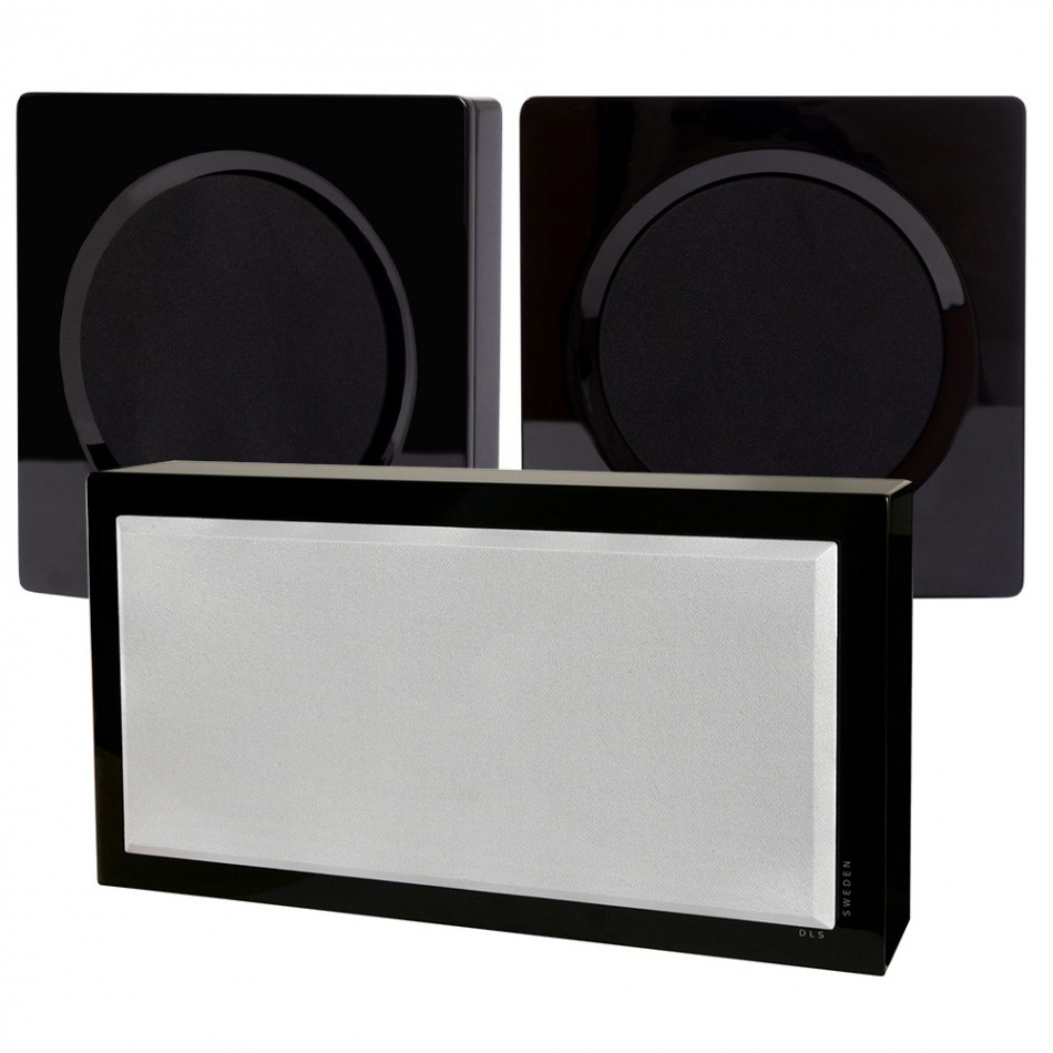 DLS Flatbox D-One & Flatsub Stereo One 2.1, On-Wall Klavierlackschwarz