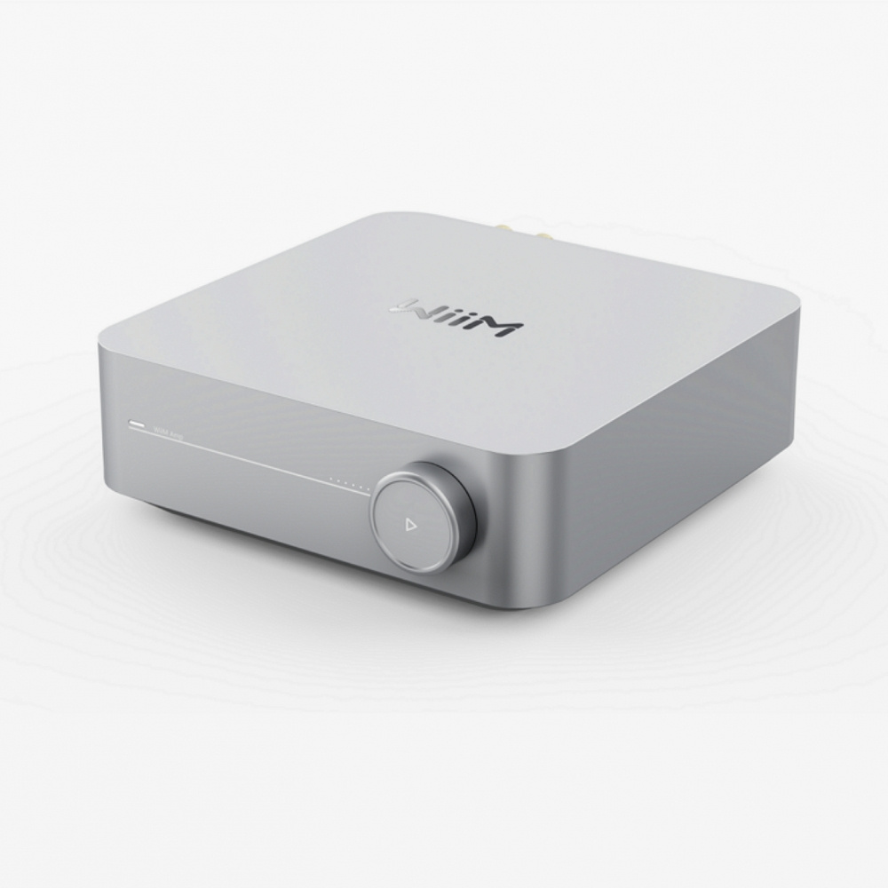WiiM Amp mit DLS Flatbox D-One, 2.0-Stereo-Set in Weiß