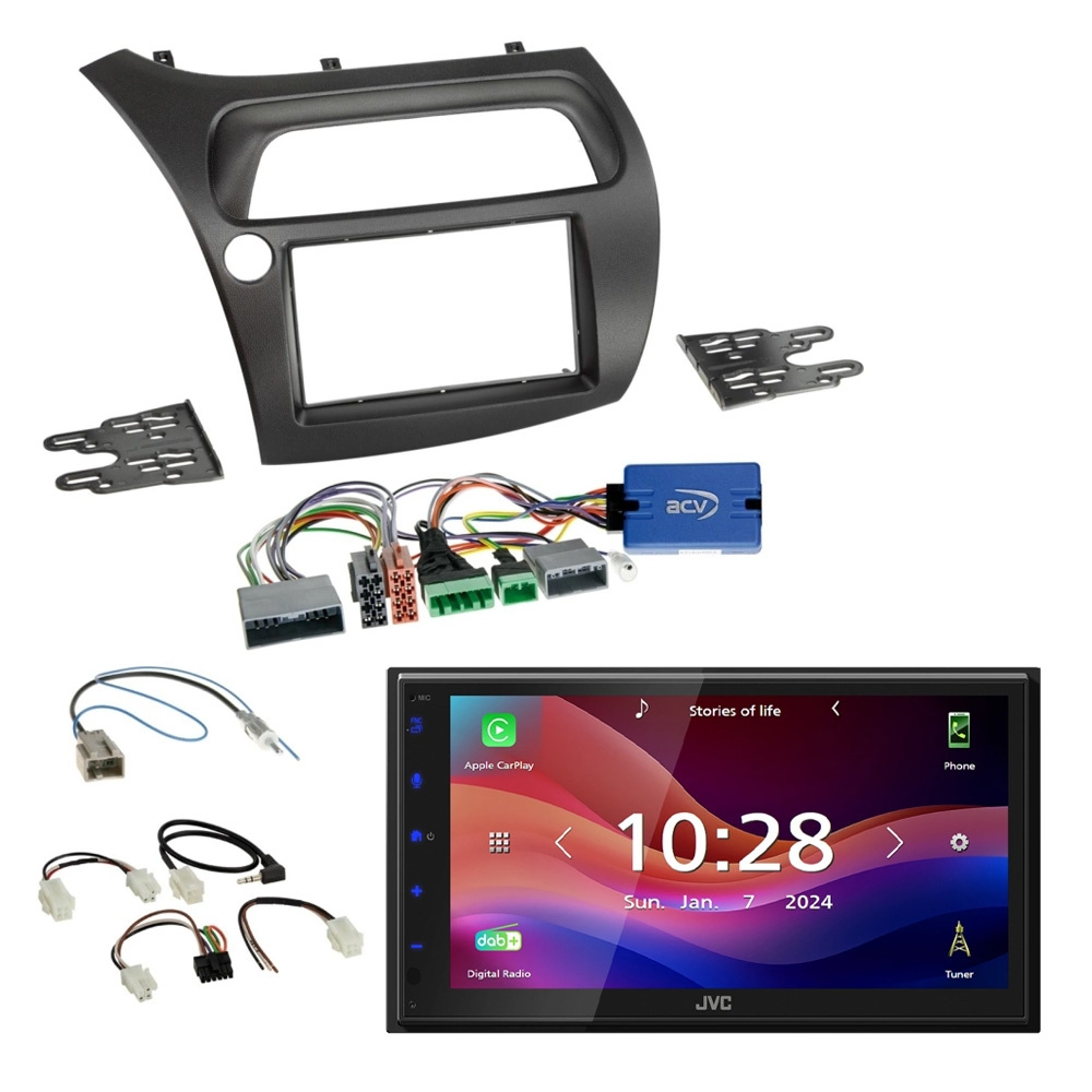 JVC KW-M695DBW Auto-Stereo-Paket für Honda Civic 2006-2011
