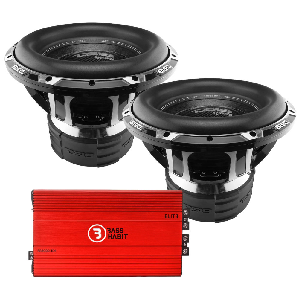 2er-Pack DS18 HOOLIGAN-X15.1DHE mit Bass Habit SE8000.1D1, Basspaket