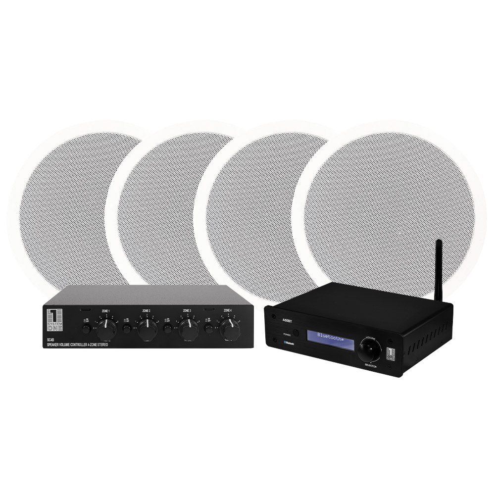 4er-Pack DLS IC611, 6,5”-Einbaulautsprecher, System One SC4B & System One A50BT