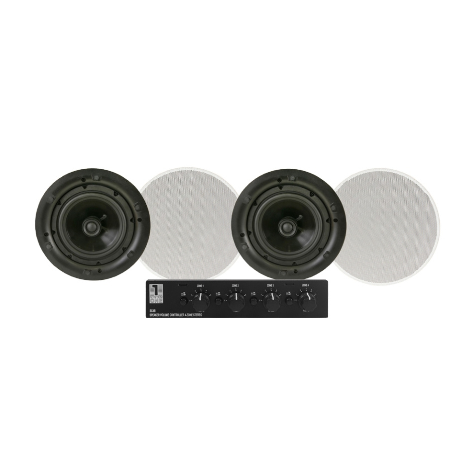 4er-Pack DLS IC623 mit System One SC4B Lautsprecherumschalter