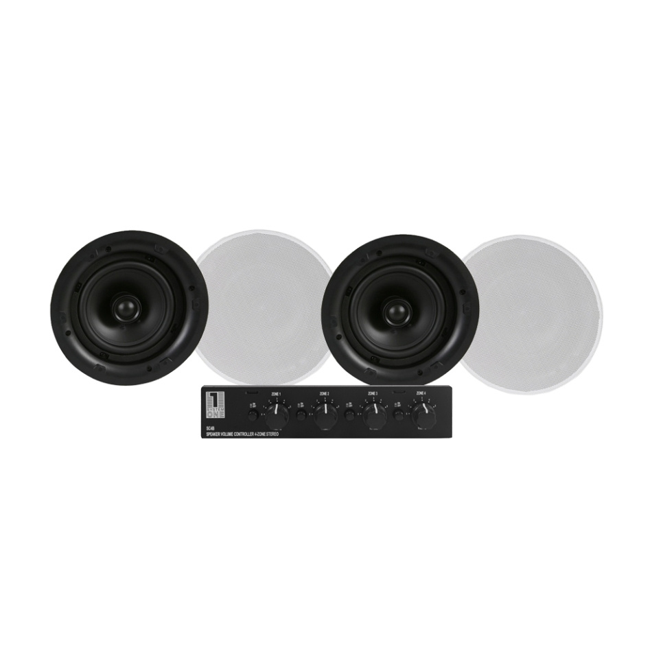 4er-Pack DLS IC624 mit System One SC4B Lautsprecherumschalter