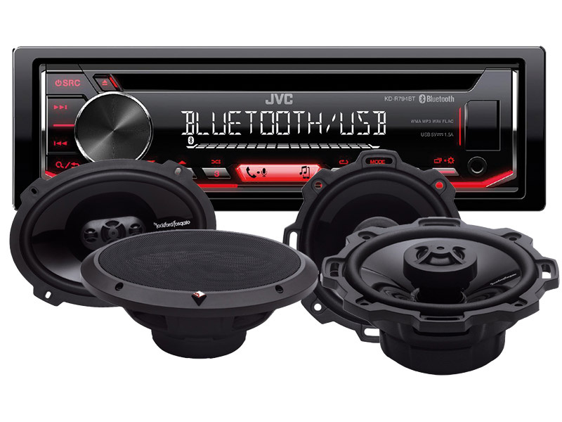 JVC KD-R794BT & Rockford Fosgate PUNCH-Lautsprecher