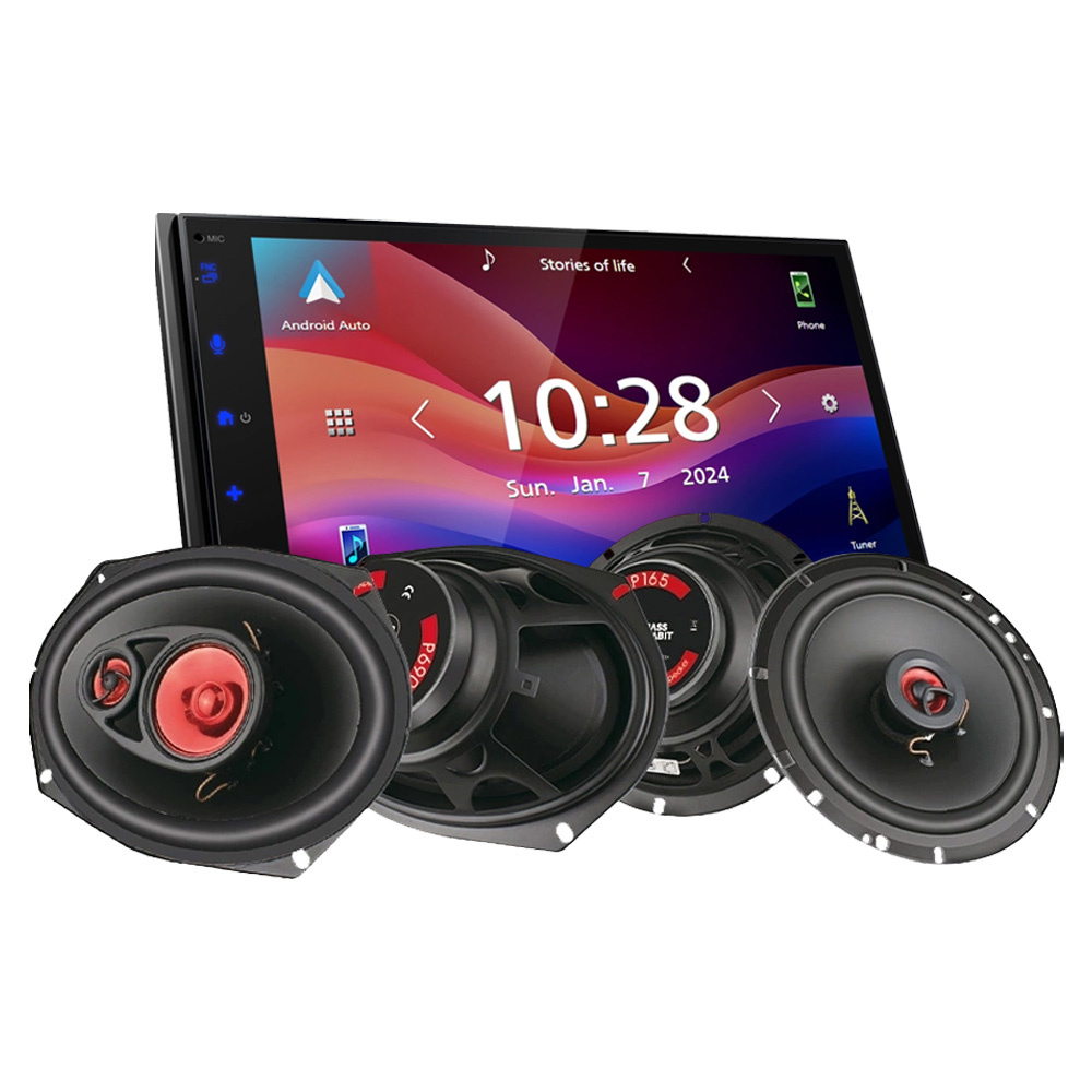 JVC KW-M593BT & Bass Habit PLAY-Lautsprecher, Car-Audio-Paket