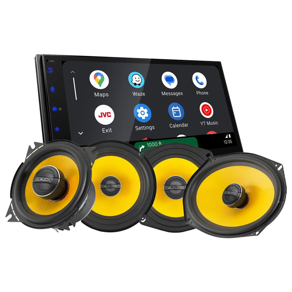 JVC KW-M695DBW mit JL Audio C1-Koaxiallautsprechern, Car-Audio-Paket