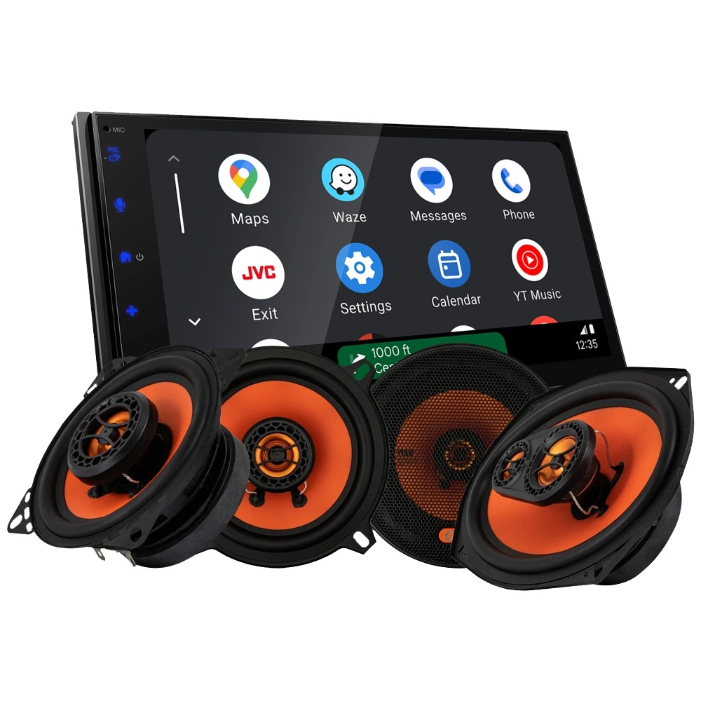 JVC KW-M695DBW Autoradio-Paket mit GAS MAD X1 Lautsprechern